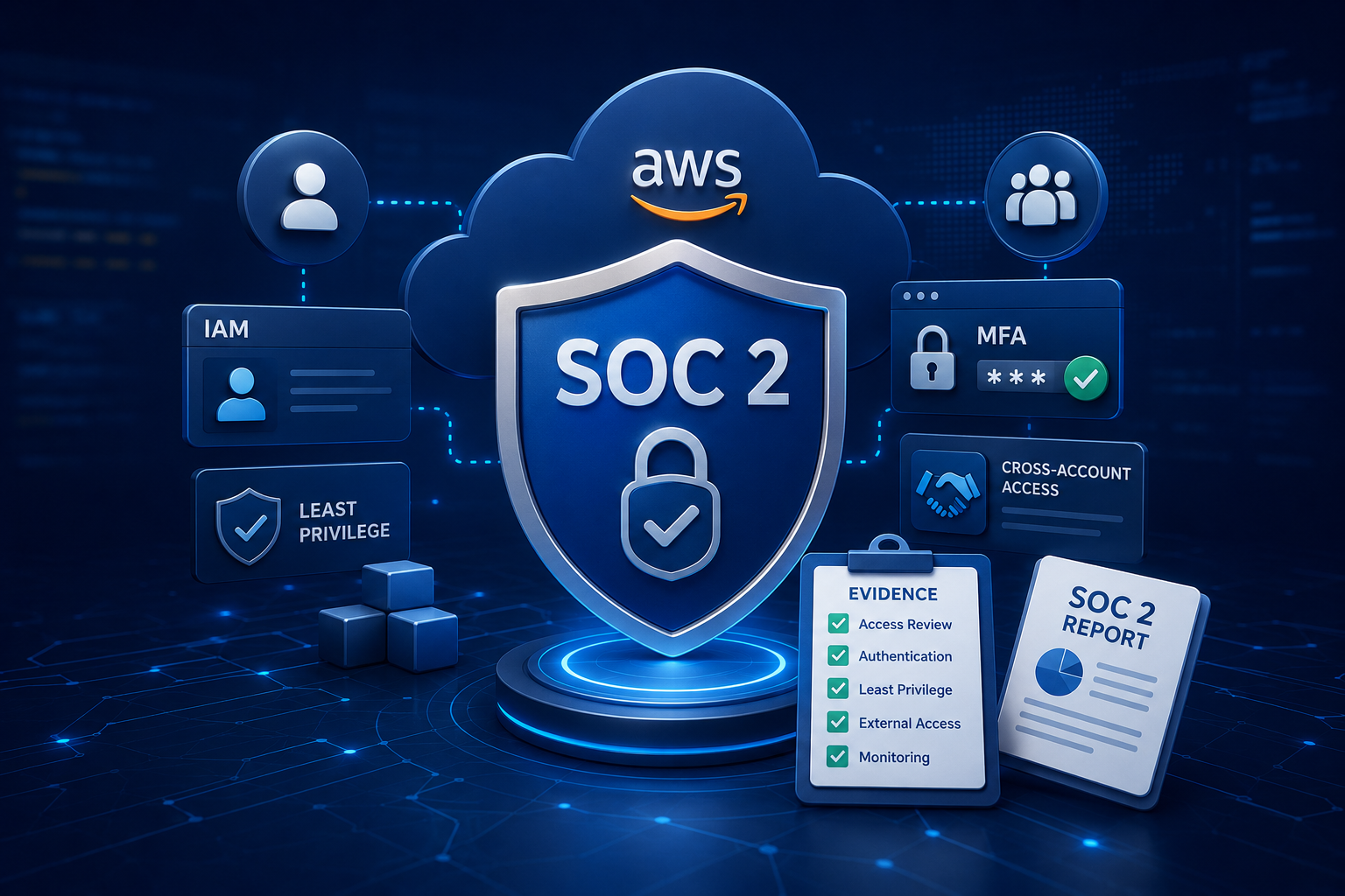 Securitain SOC 2 assessment — AWS IAM logical-access controls mapped to evidence